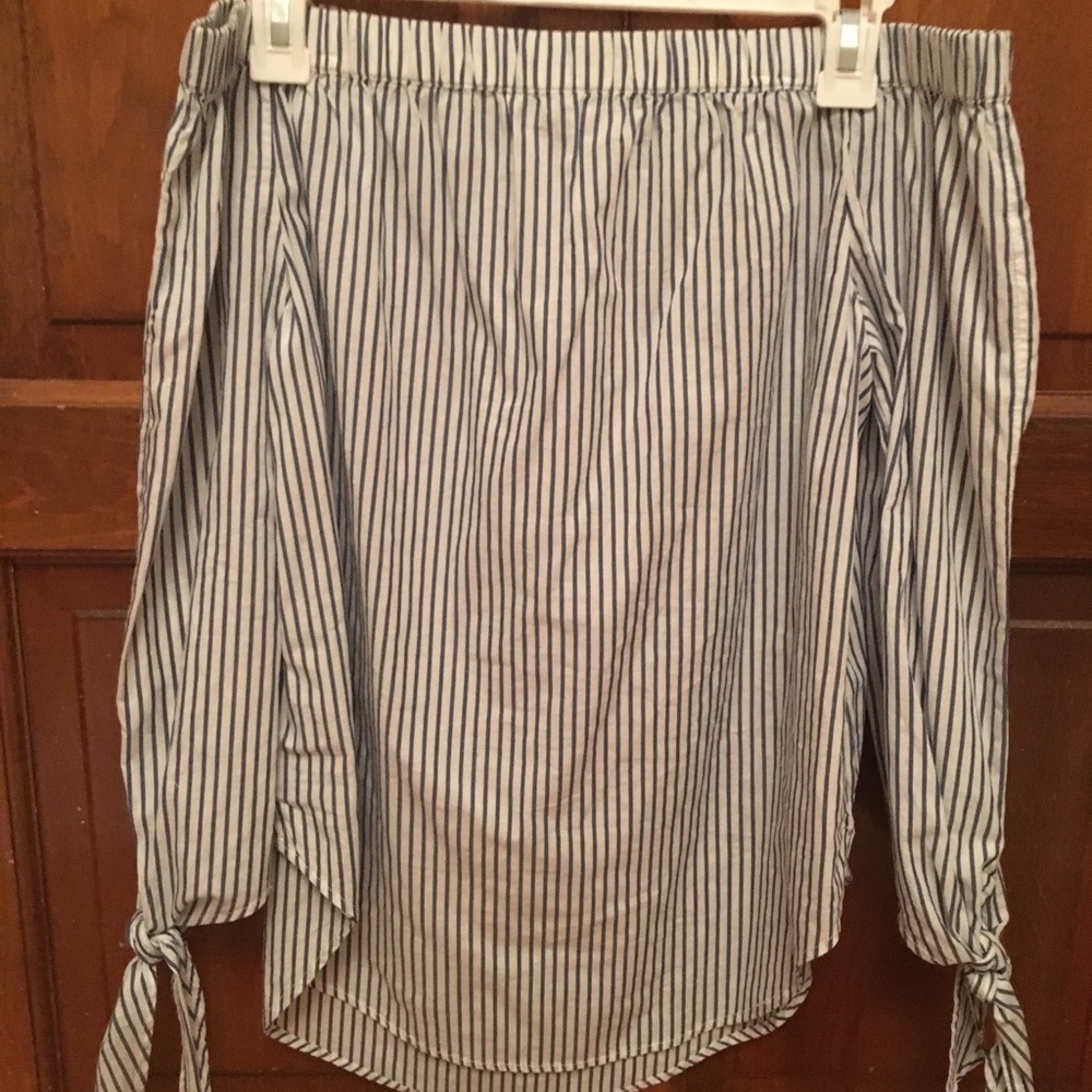 Off the shoulder striped top